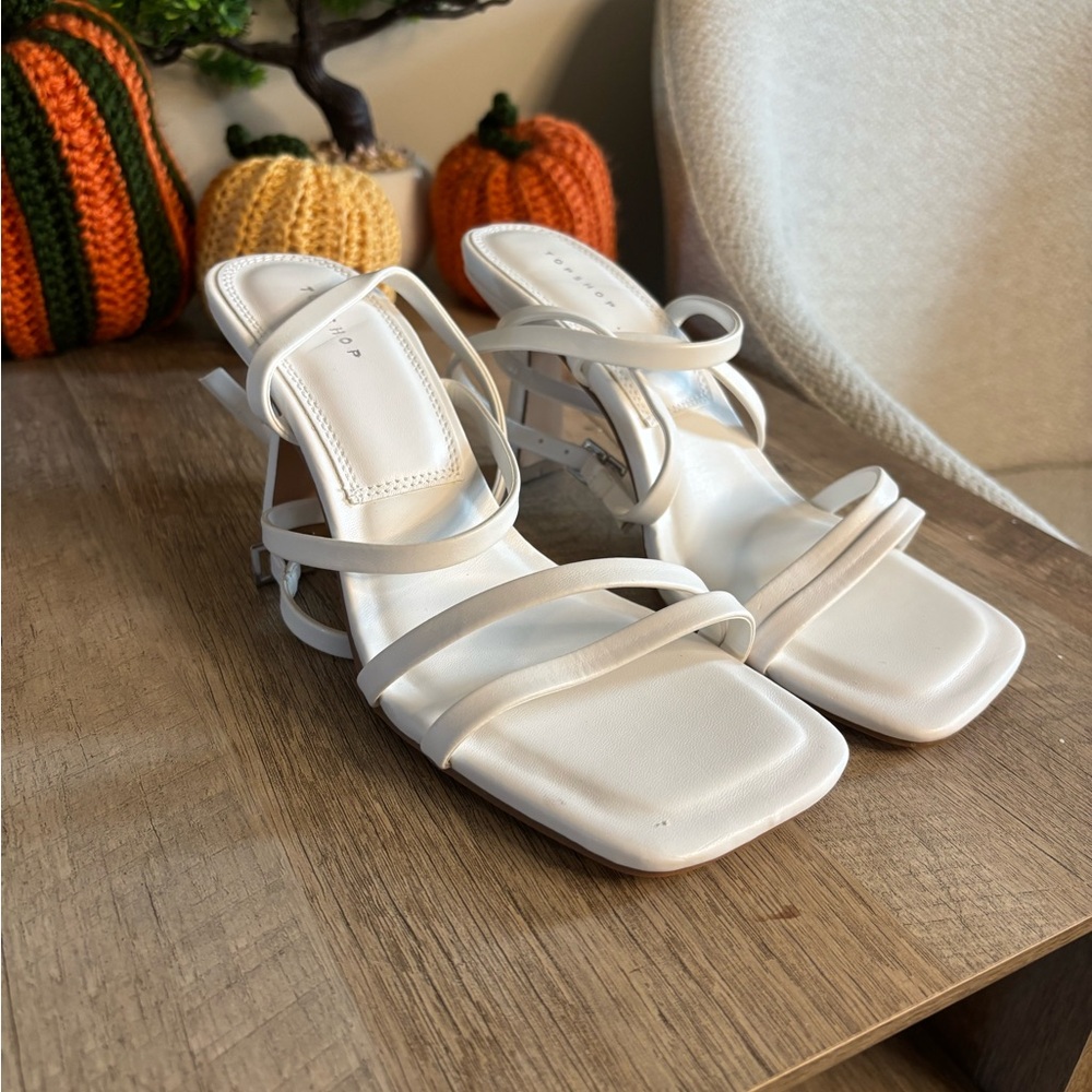 Topshop White Strappy Heels